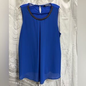 Elegant Blue Sleeveless Top